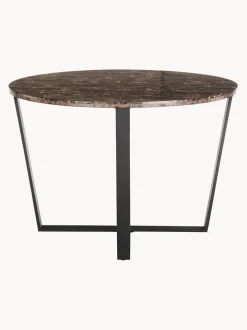 Mesa de comedor redonda Amble con tablero en look mármol, Ø 110 cm
