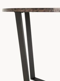 Mesa de comedor redonda Amble con tablero en look mármol, Ø 110 cm