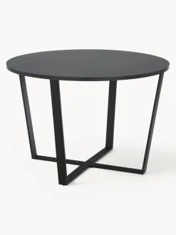 Mesa de comedor redonda Amble con tablero en look mármol, Ø 110 cm