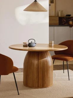 Mesa de comedor redonda con estructura estriada Nelly, tamaños diferentes