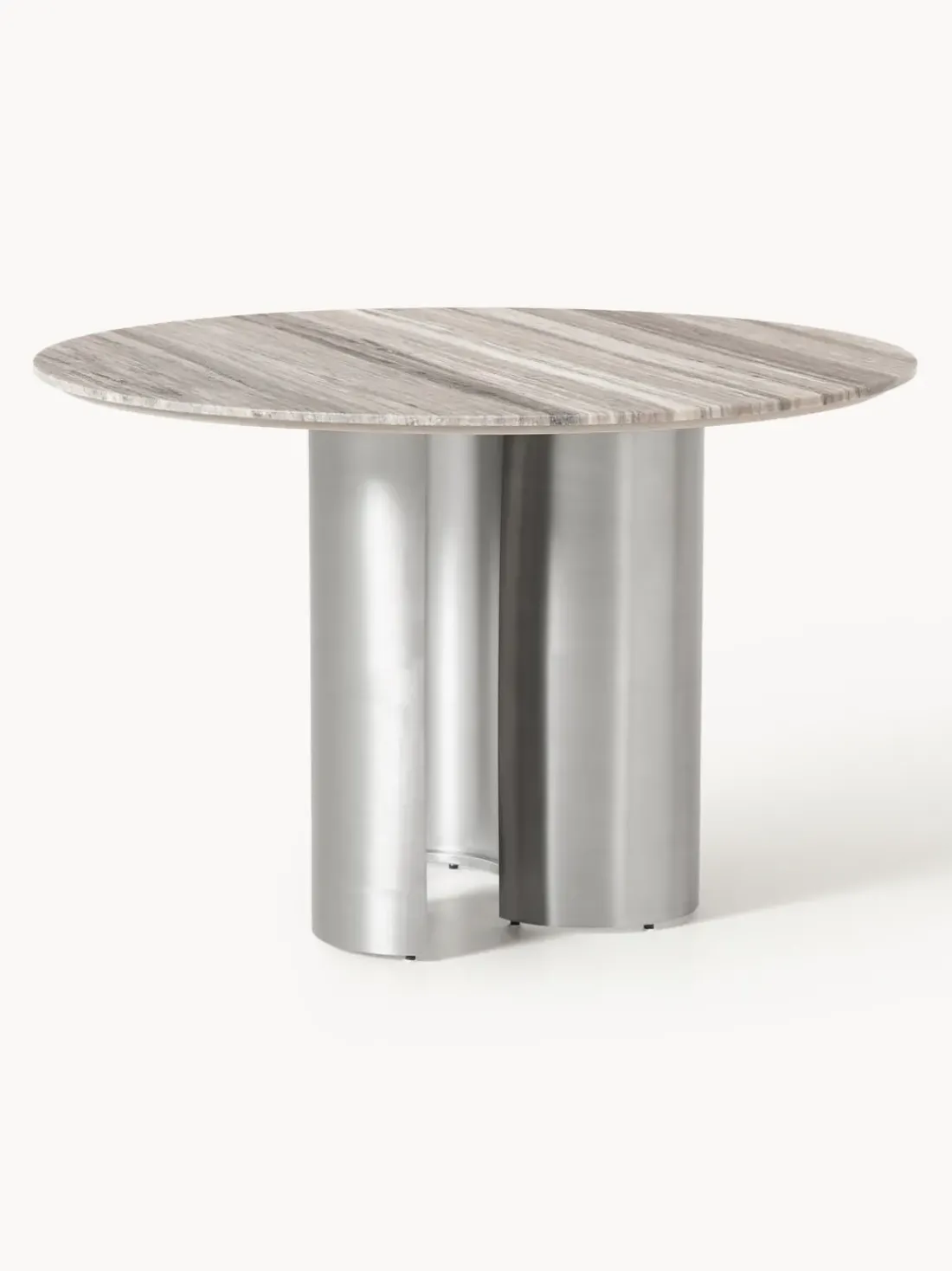 Mesa de comedor redonda con tablero de mármol Noam
