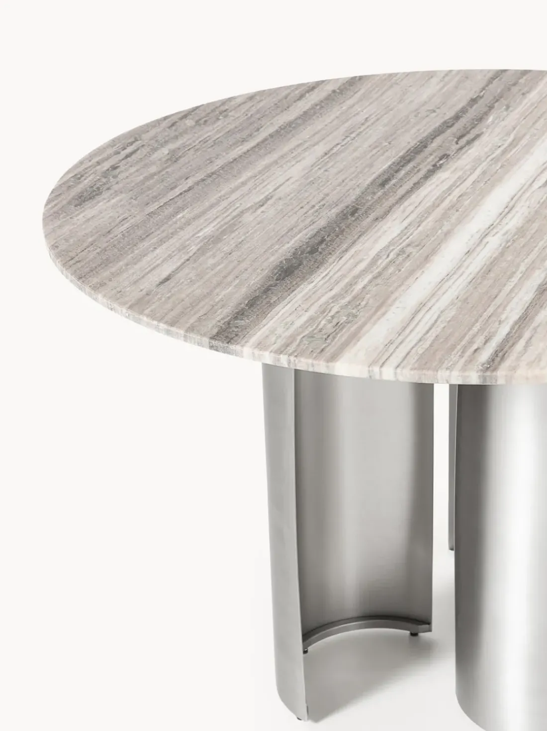 Mesa de comedor redonda con tablero de mármol Noam