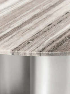 Mesa de comedor redonda con tablero de mármol Noam