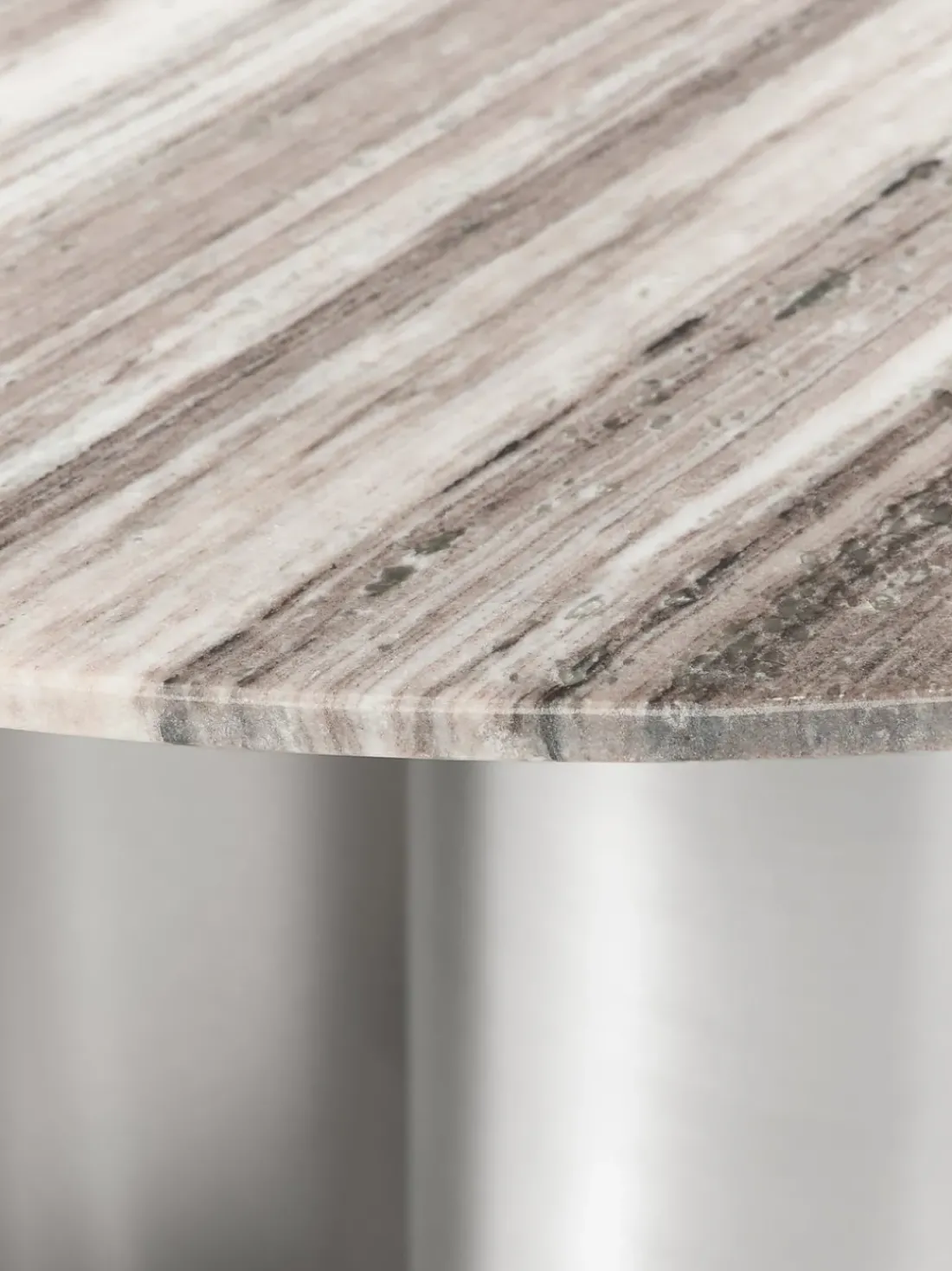 Mesa de comedor redonda con tablero de mármol Noam