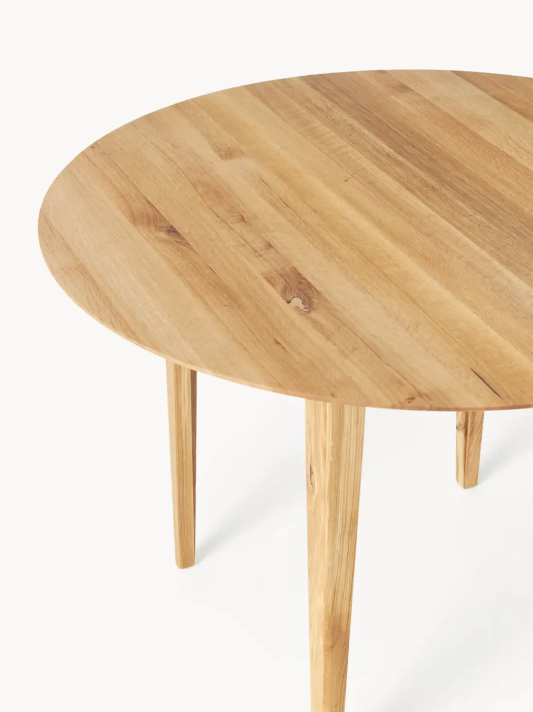 Mesa de comedor redonda de madera de roble maciza Archie, Ø 110 cm