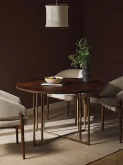 Mesa de comedor redonda de madera de mango Luca, tamaños diferentes