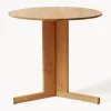 Mesa de comedor redonda de madera de roble Quatrefoil, Ø 75 cm