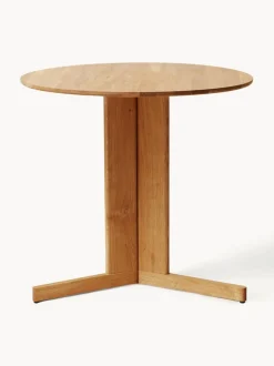 Mesa de comedor redonda de madera de roble Quatrefoil, Ø 75 cm