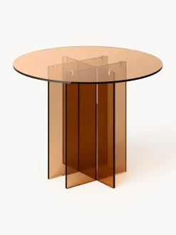 Mesa de comedor redonda de vidrio Anouk, tamaños diferentes