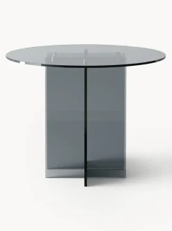 Mesa de comedor redonda de vidrio Anouk, tamaños diferentes