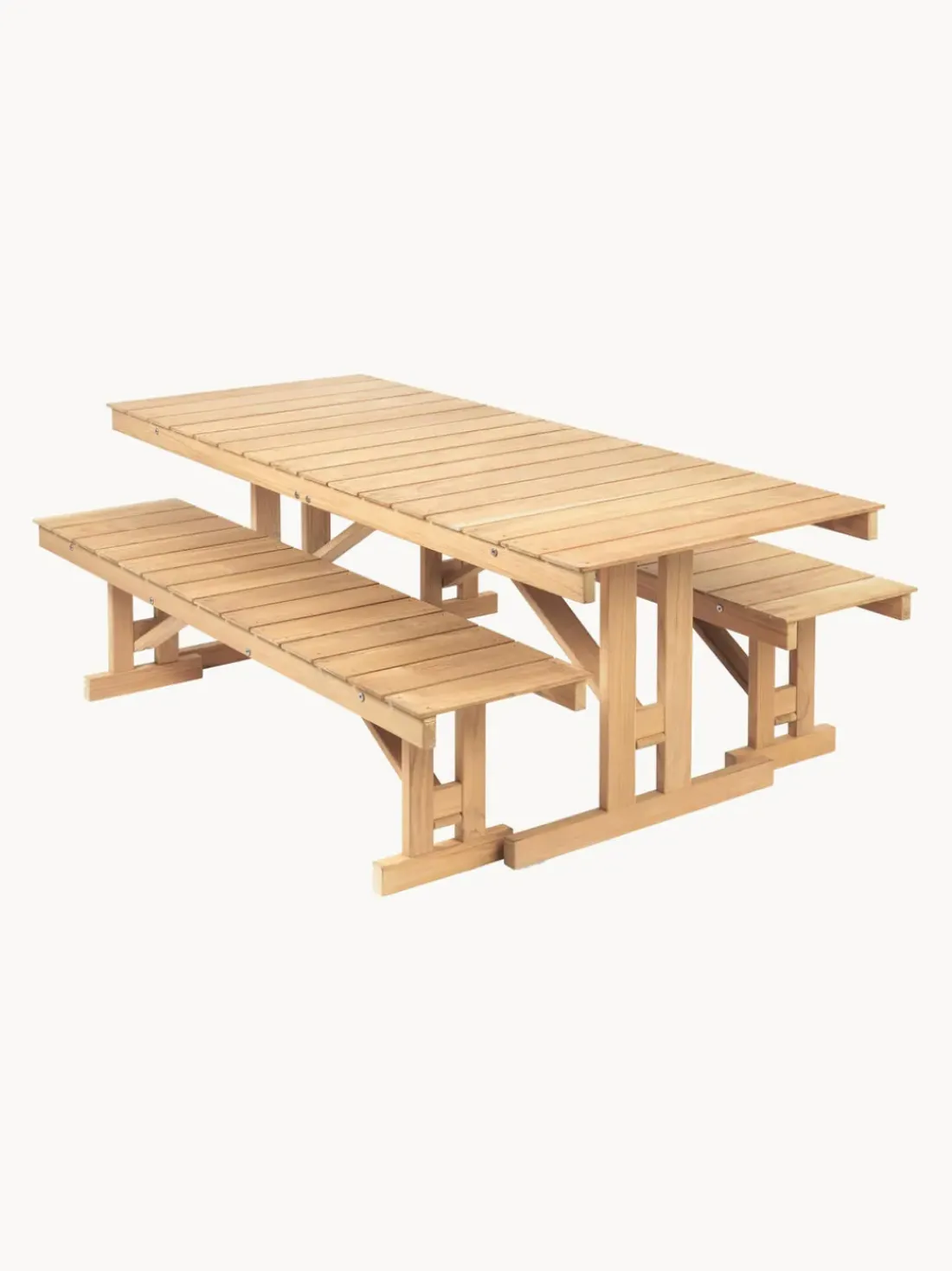 Mesa de jardín plegable de madera de teca BM1771, 195 x78 cm