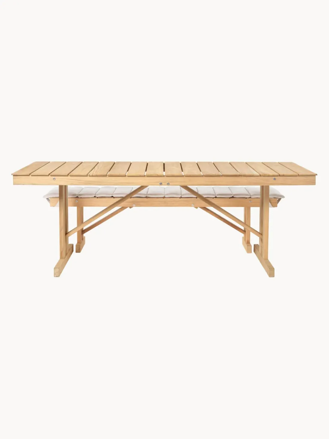 Mesa de jardín plegable de madera de teca BM1771, 195 x78 cm