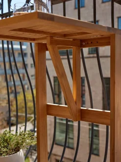 Mesa para exterior de madera de techa Balcony, plegable