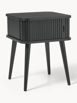 Mesita de noche de madera Barbier, puerta corredera