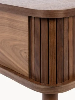 Mesita de noche de madera Barbier, puerta corredera