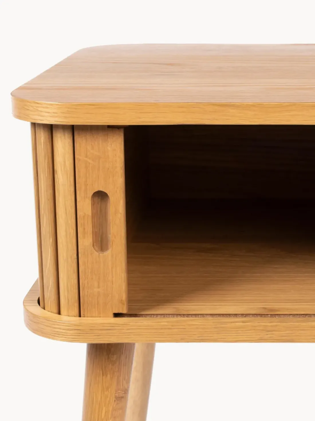 Mesita de noche de madera Barbier, puerta corredera