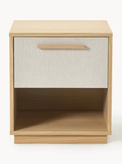 Mesita de noche de madera con frente tapizado Wisp