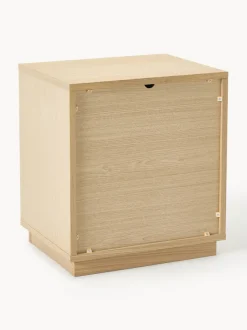 Mesita de noche de madera con frente tapizado Wisp