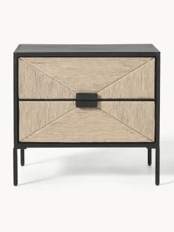 Mesita de noche de madera de mango June, con cajones