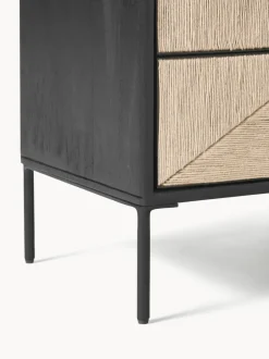 Mesita de noche de madera de mango June, con cajones