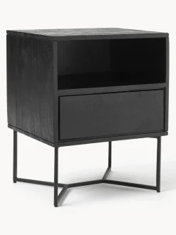 Mesita de noche de madera de mango con cajón Luca