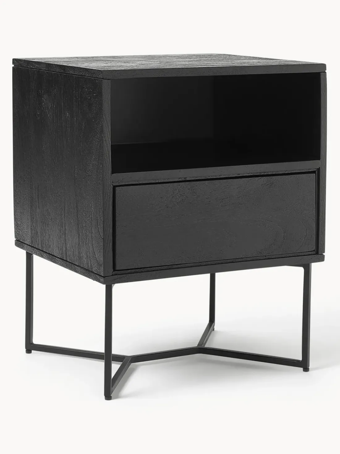 Mesita de noche de madera de mango con cajón Luca