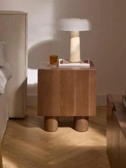 Mesita de noche de madera de roble Cadi