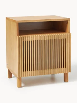 Mesita de noche de madera de roble Beyla