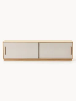 Mueble TV de madera con frente tapizado Wisp