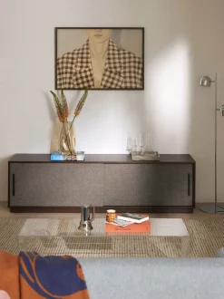 Mueble TV de madera con frente tapizado Wisp