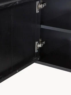 Mueble TV de madera de pino con frente acanalado Avourio, 3 puertas