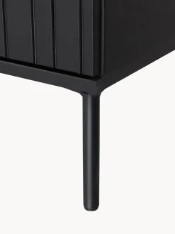 Mueble TV de madera de pino con frente acanalado Avourio, 3 puertas