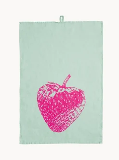 Paño de cocina de lino artesanal Strawberry