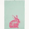 Paño de cocina de lino artesanal Wild Rabbit