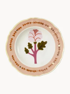 Plato hondo artesanal de porcelana Rose