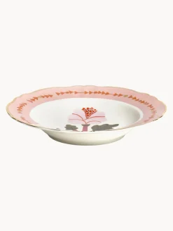Plato hondo artesanal de porcelana Rose