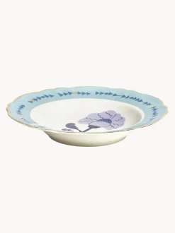 Plato hondo artesanal de porcelana Peony