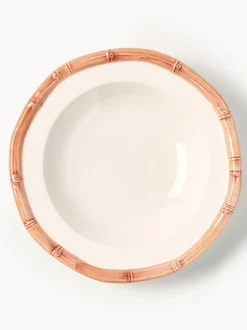 Plato hondo pintado a mano Bamboo