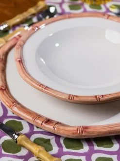 Plato hondo pintado a mano Bamboo