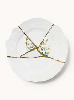Plato llano de porcelana Kintsugi