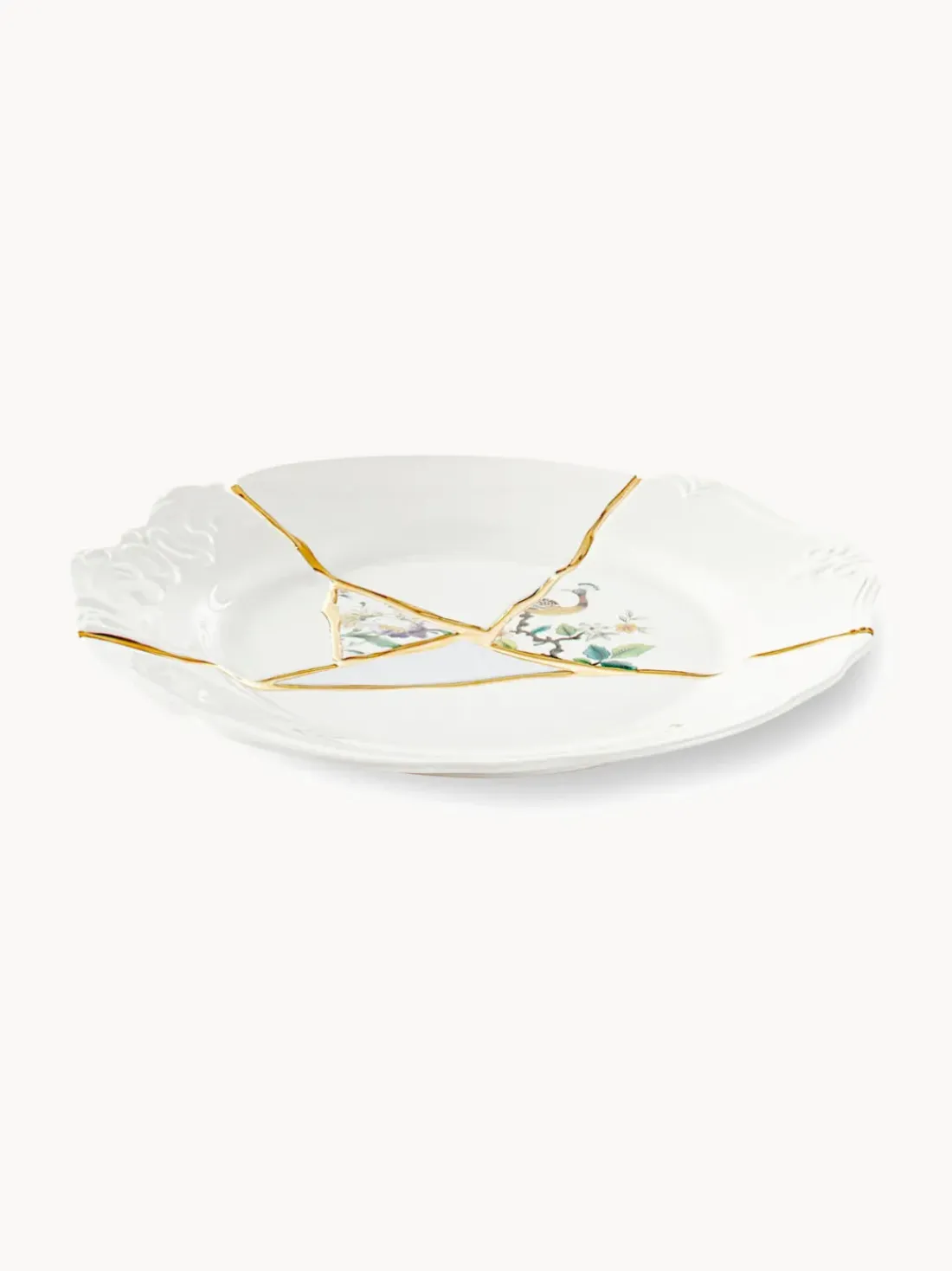 Plato llano de porcelana Kintsugi
