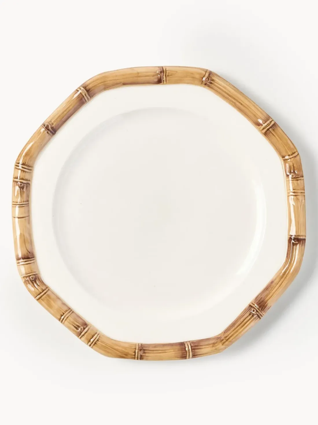 Plato llano pintado a mano Bamboo
