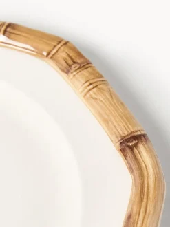 Plato llano pintado a mano Bamboo
