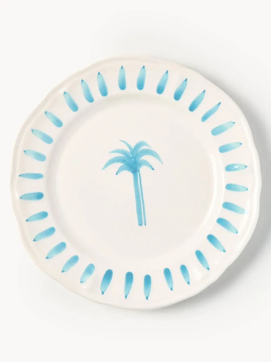 Plato llano pintado a mano The Palms