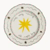 Plato postre artesanal de porcelana Star