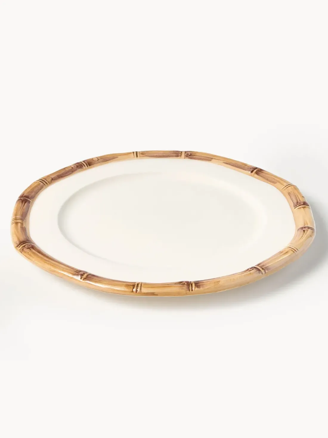 Plato postre pintado a mano Bamboo
