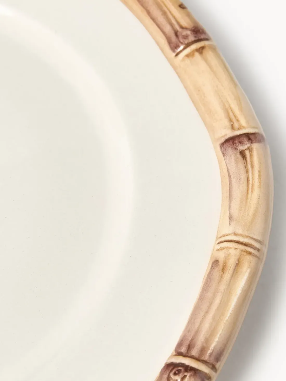 Plato postre pintado a mano Bamboo
