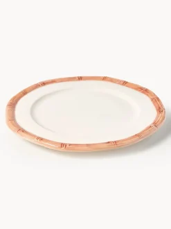 Plato postre pintado a mano Bamboo