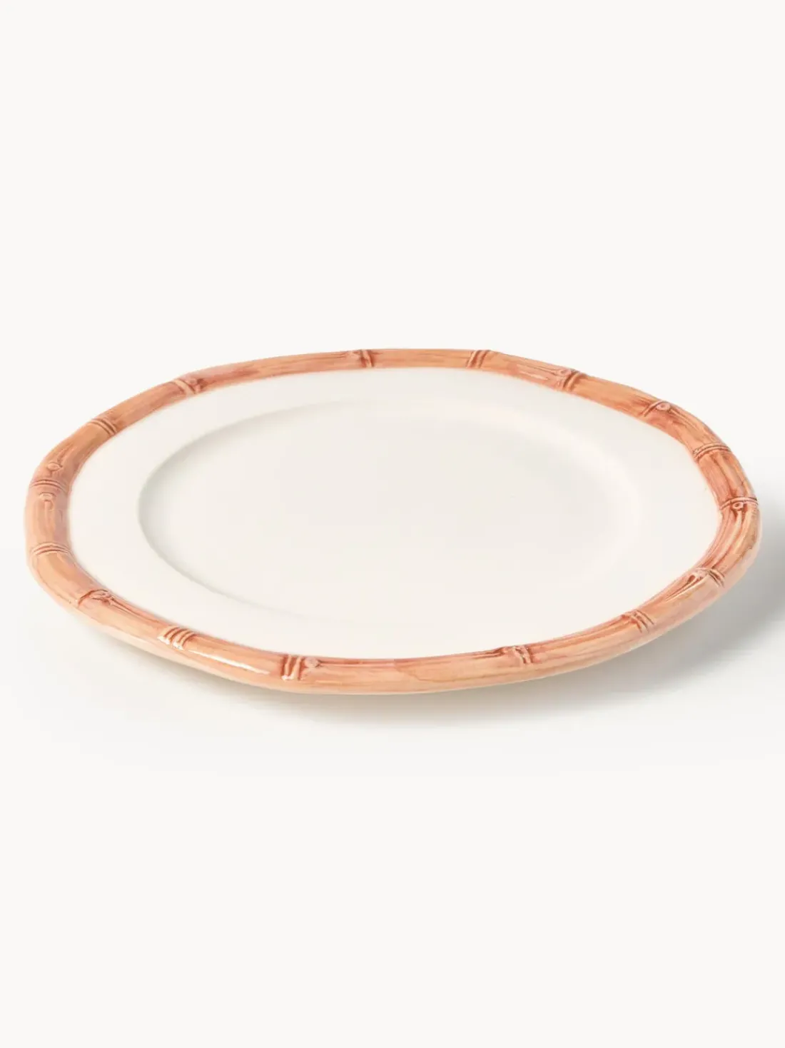 Plato postre pintado a mano Bamboo