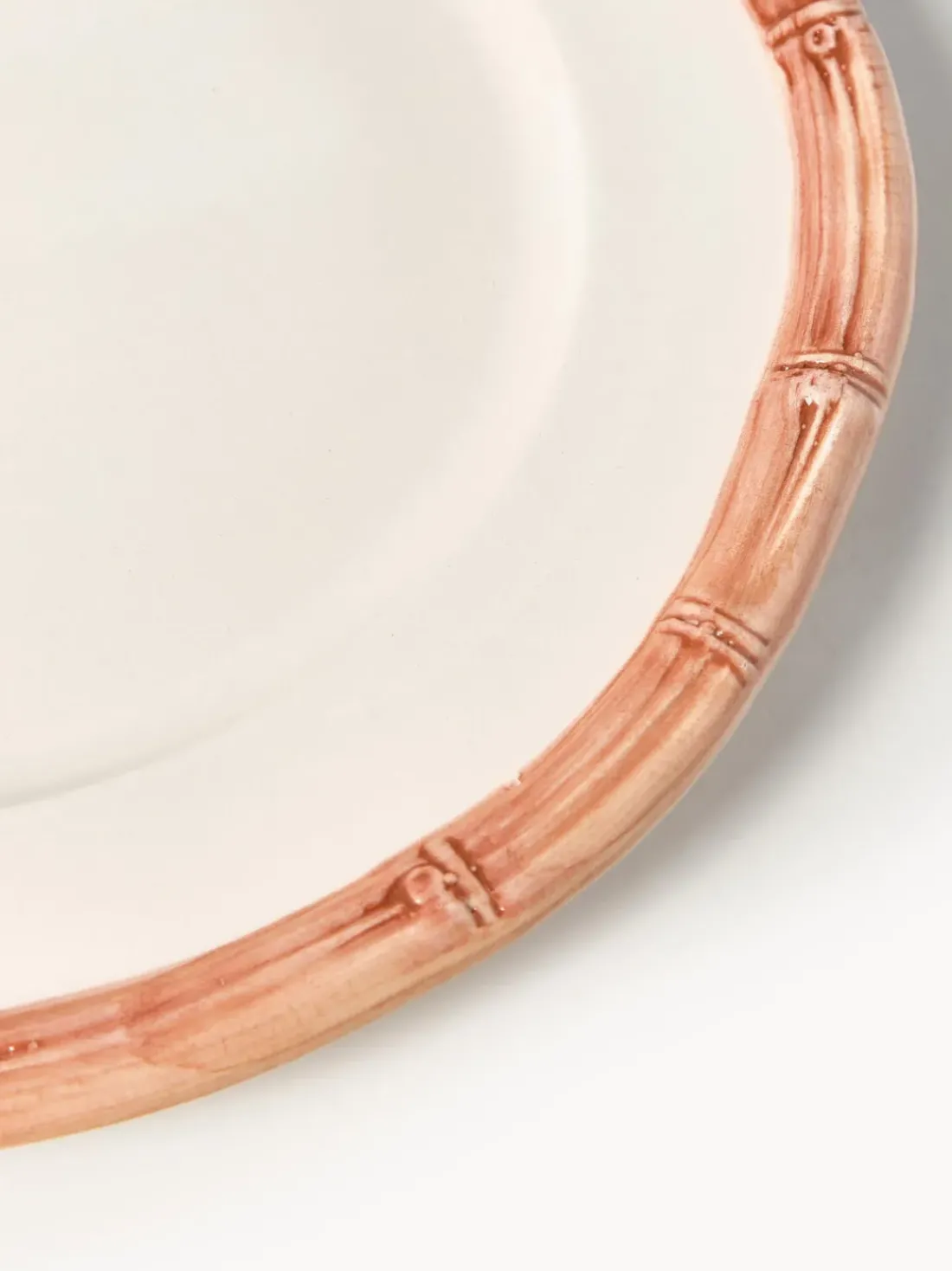Plato postre pintado a mano Bamboo